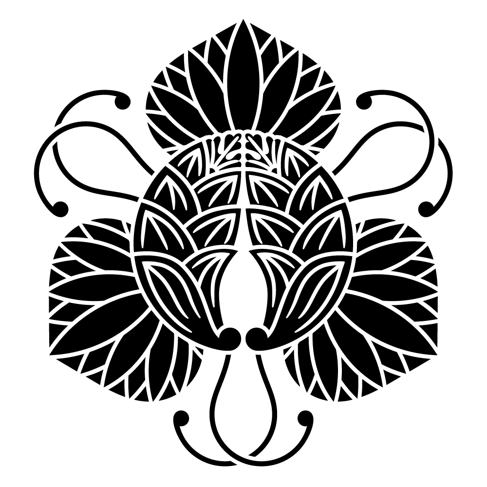家紋 三つ蔓葵に抱き茗荷 のフリー画像 背景透過 とベクター素材 Eps 家紋epsフリー素材の発光大王堂