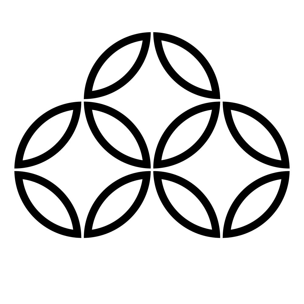 家紋 陰持ち合い三つ七宝 のフリー画像 背景透過 とベクター素材 Eps 家紋epsフリー素材の発光大王堂