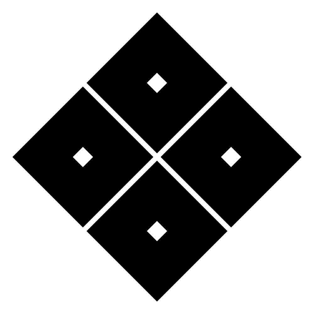 隅立て四つ目のeps画像のフリー素材 家紋epsフリー素材の発光大王堂