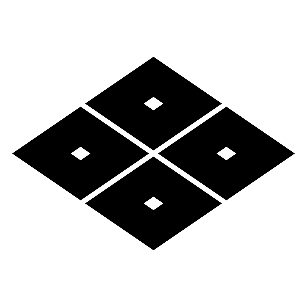 四つ目菱のeps画像のフリー素材 家紋epsフリー素材の発光大王堂