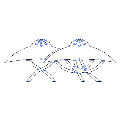 家紋「柳生笠」紋のベクターフリー素材のアウトライン画像