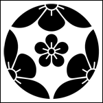 家紋「三つ割り梅に梅の花」のepsフリー素材ページヘ