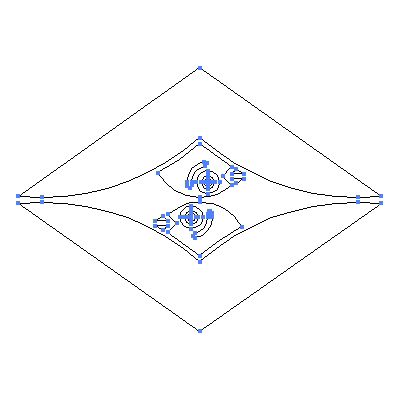家紋「雁金菱」紋のベクターフリー素材のアウトライン画像