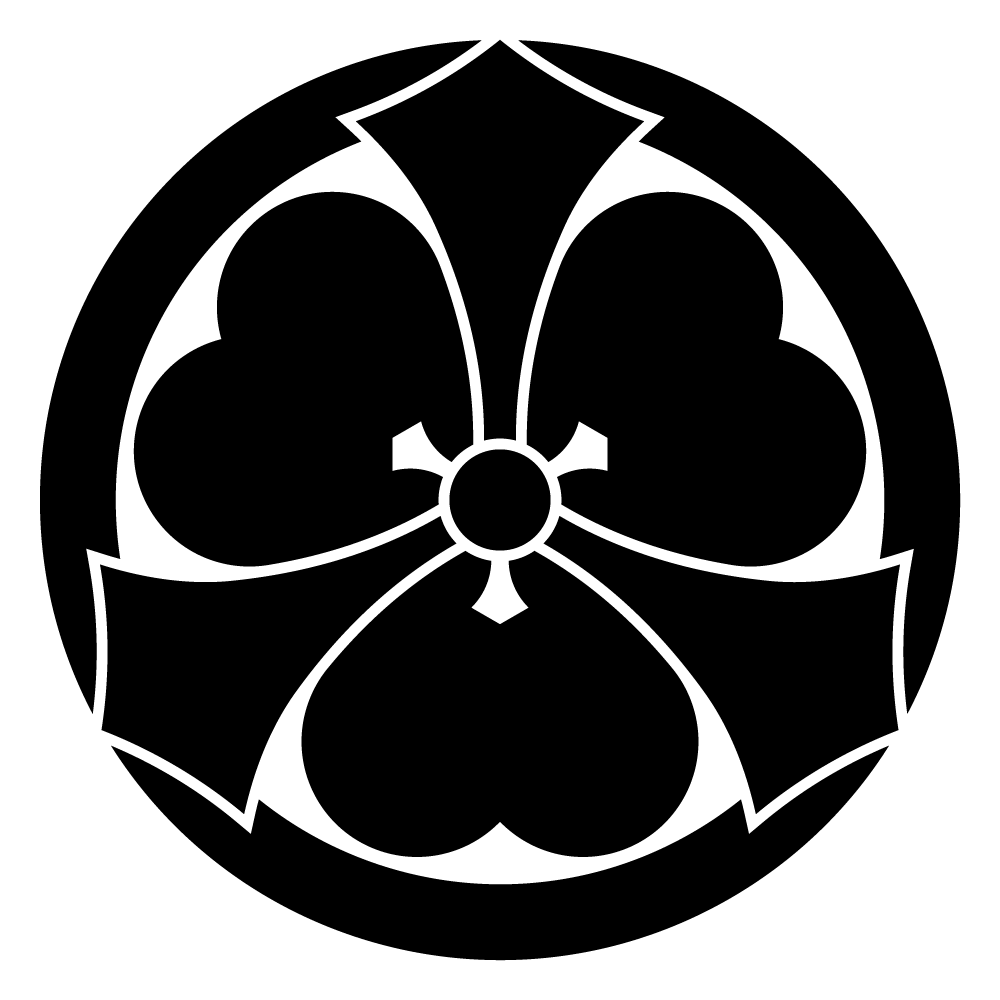 家紋「丸に剣出片喰」のフリー画像(背景透過)とベクター素材(eps 