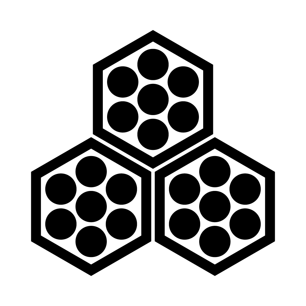 家紋「六郷亀甲」の高精細フリー画像。