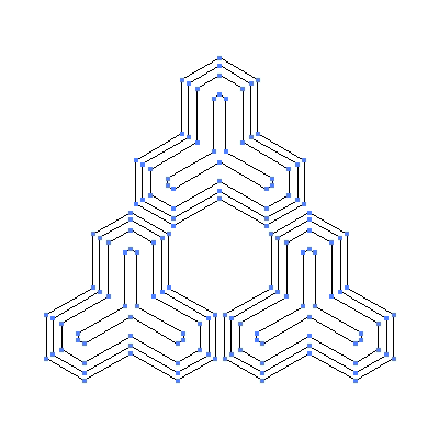 家紋「毘沙門亀甲」紋のベクターフリー素材のアウトライン画像