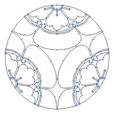 家紋「三つ割り木瓜」紋のベクターフリー素材のアウトライン画像