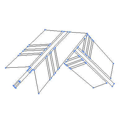 家紋「折れ矢」紋のベクターフリー素材のアウトライン画像