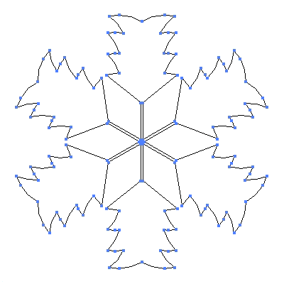 家紋「山谷雪」紋のベクターフリー素材のアウトライン画像