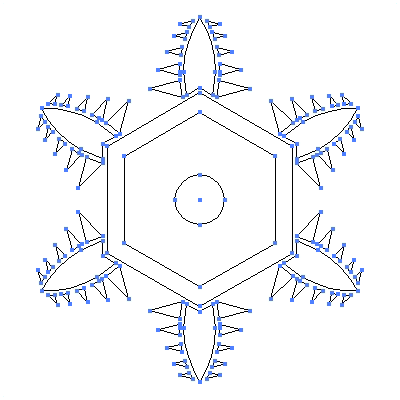 家紋「山雪」紋のベクターフリー素材のアウトライン画像