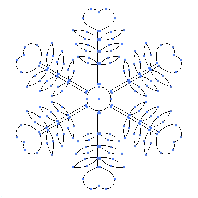 家紋「矢雪」紋のベクターフリー素材のアウトライン画像