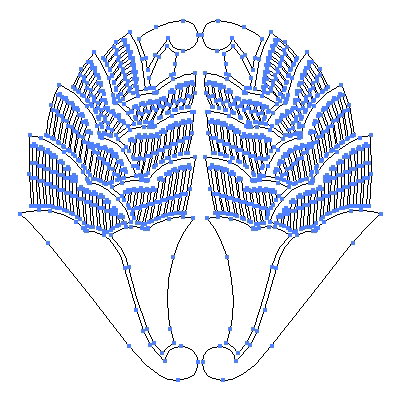 家紋「鍋島杏葉」紋のベクターフリー素材のアウトライン画像