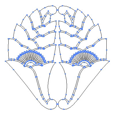 家紋「鍋島花杏葉」紋のベクターフリー素材のアウトライン画像