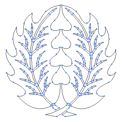 家紋「抱き柊」紋のベクターフリー素材のアウトライン画像