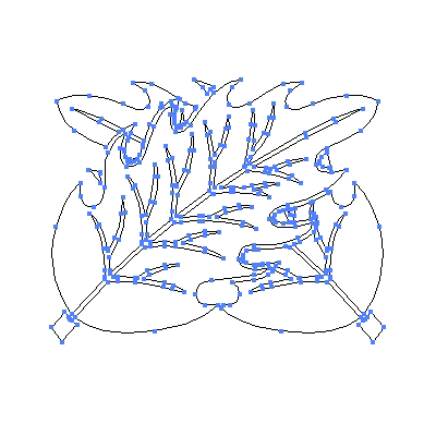 家紋「違い柊」紋のベクターフリー素材のアウトライン画像