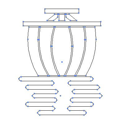 家紋「霞に帆」紋のベクターフリー素材のアウトライン画像