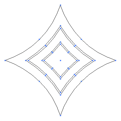 家紋「三つ重ね糸巻き」紋のベクターフリー素材のアウトライン画像