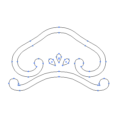 家紋「鐶松」紋のベクターフリー素材のアウトライン画像