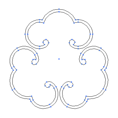 家紋「三つ唐鐶」紋のベクターフリー素材のアウトライン画像