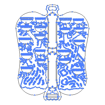 家紋「奥平団扇」紋のベクターフリー素材のアウトライン画像