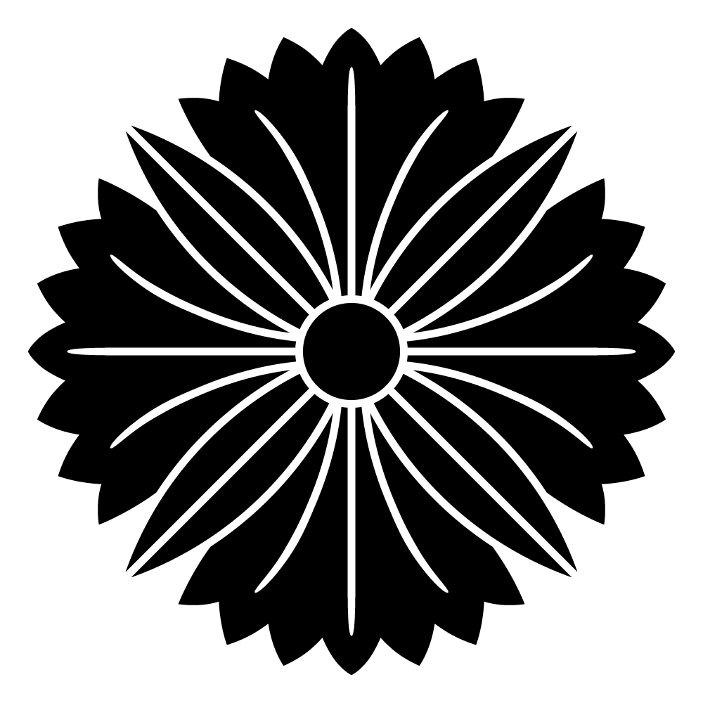 家紋「四つ葉撫子」の高精細フリー画像。