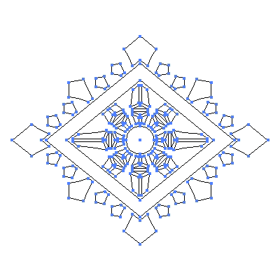 家紋「輪宝菱」紋のベクターフリー素材のアウトライン画像