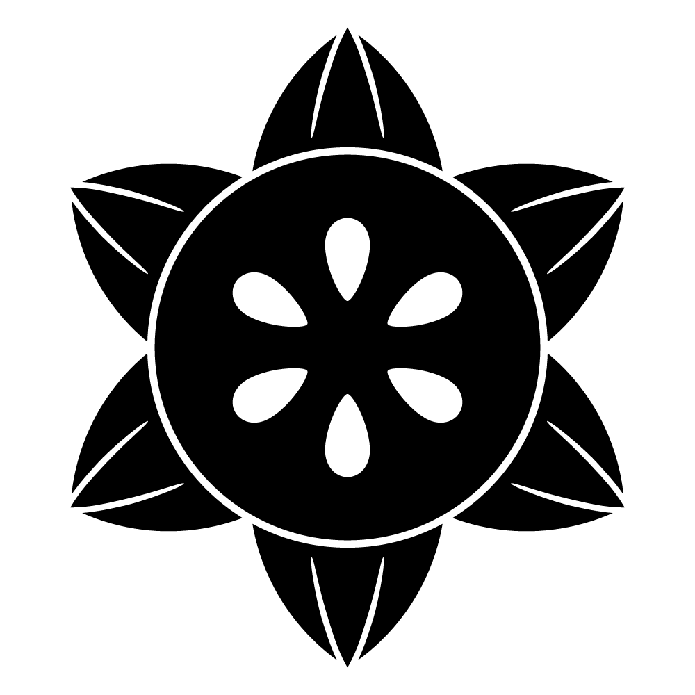 家紋 花鉄線2 のフリー画像 背景透過 とベクター素材 Eps 家紋epsフリー素材の発光大王堂