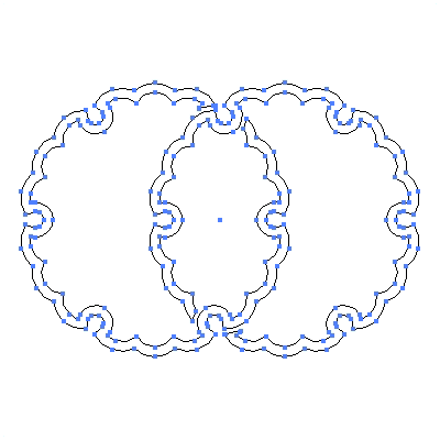 家紋「違い雪輪」紋のベクターフリー素材のアウトライン画像