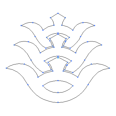 家紋「三階山の字」紋のベクターフリー素材のアウトライン画像