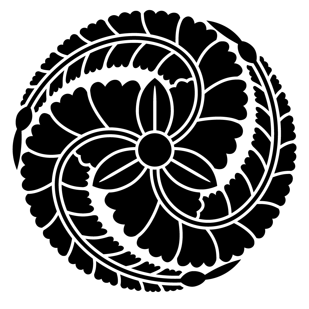 大久保利通の家紋「三つ藤巴」のフリー画像(背景透過)とベクター素材(eps)｜家紋素材の発光大王堂