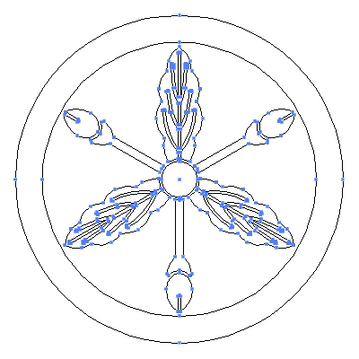 �ۂɎ��t���y�����̃t���[�f�ރA�E�g���C���摜