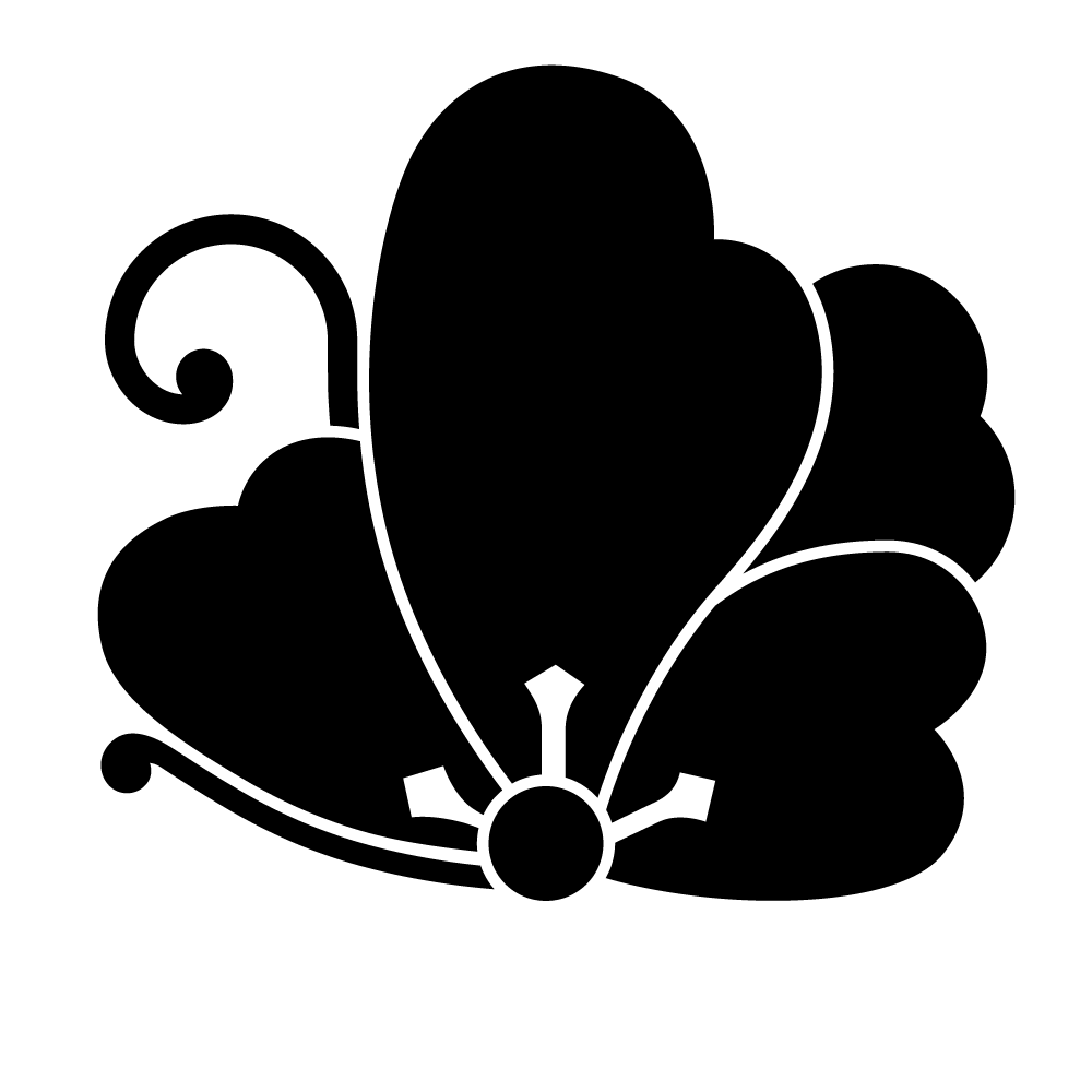 家紋「片喰蝶」の高精細フリー画像。