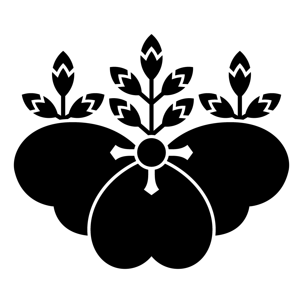 家紋「片喰桐」の高精細フリー画像。