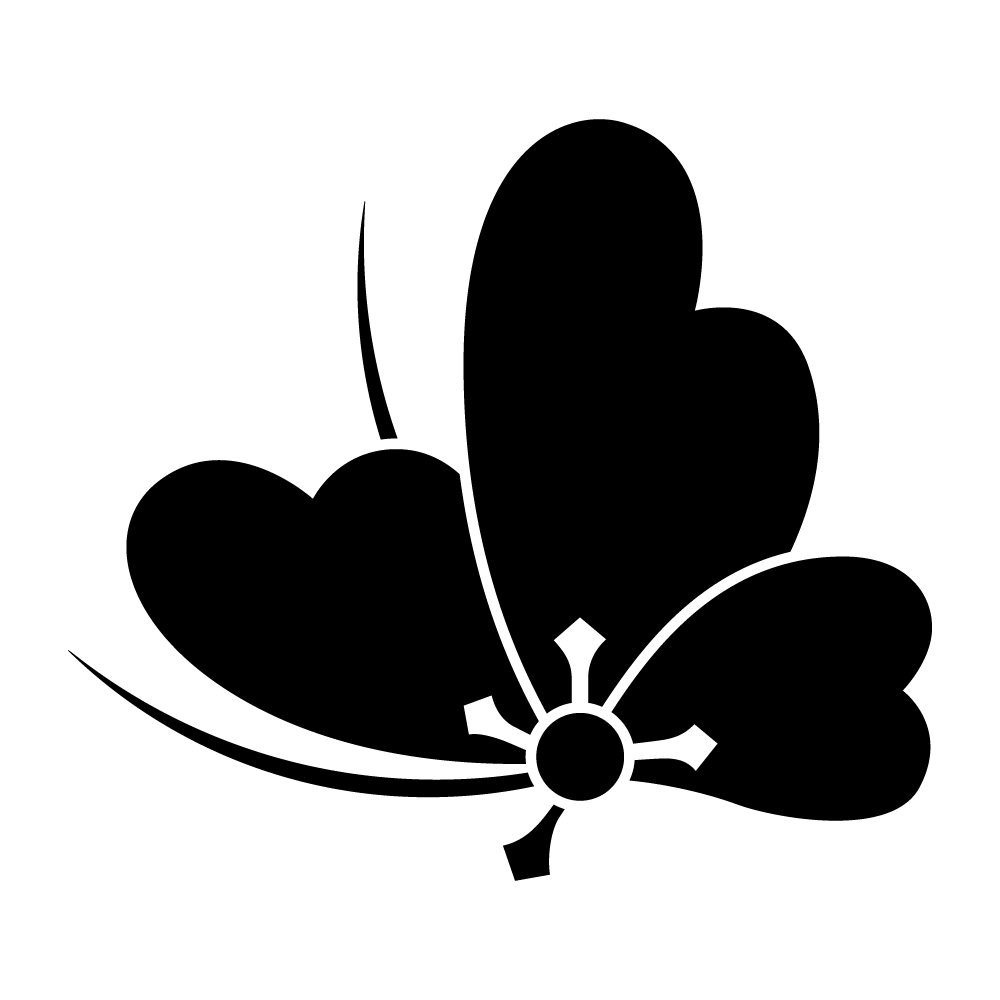 家紋「片喰飛び蝶」の高精細フリー画像。