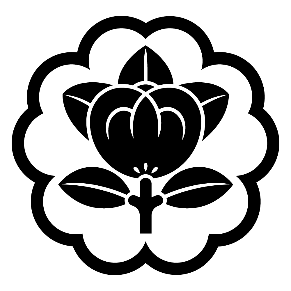 家紋「桜輪に橘」の高精細フリー画像。