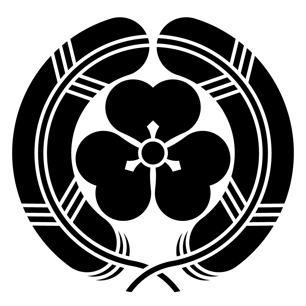 家紋「抱き鷹の羽に片喰」の高精細フリー画像。