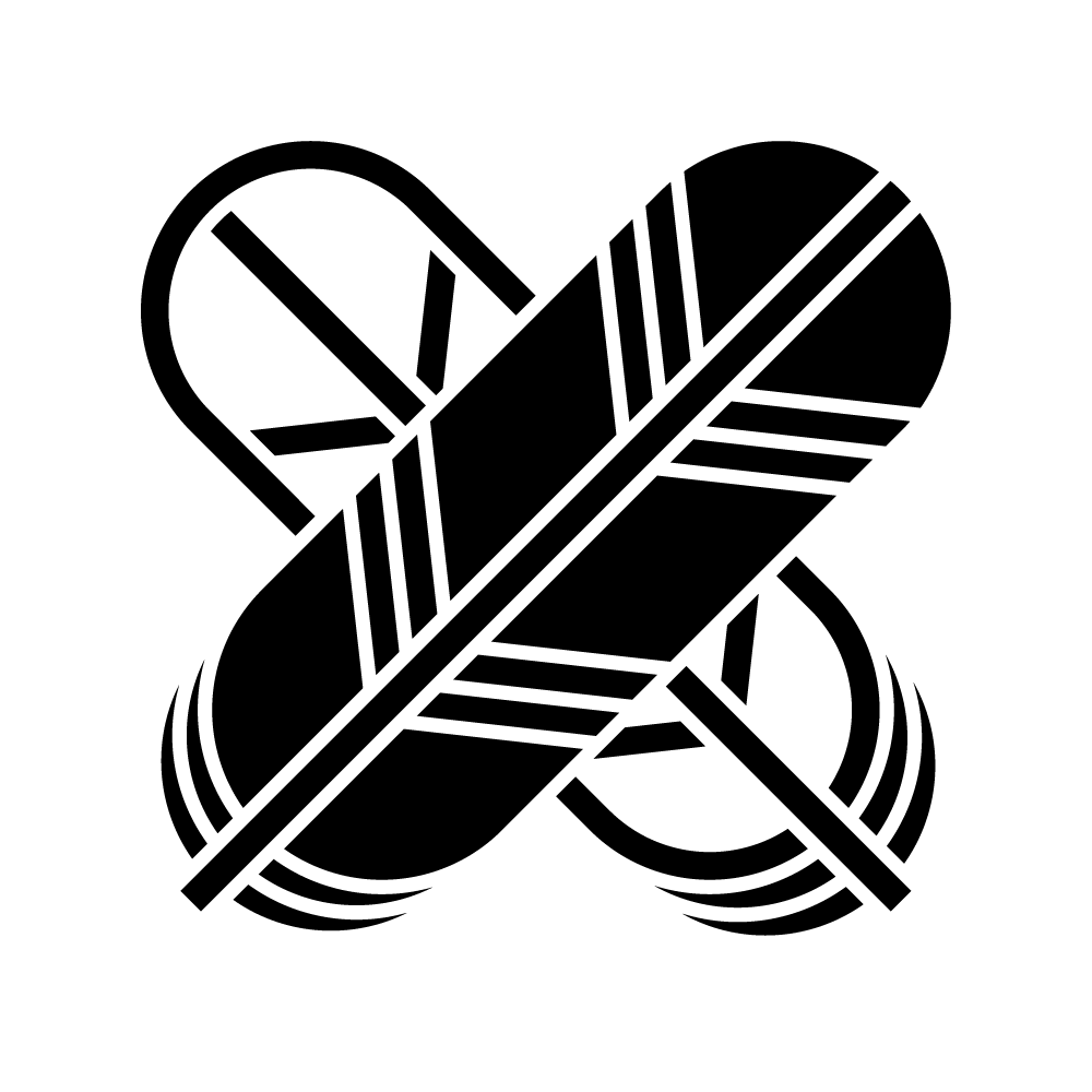 家紋「陰陽違い鷹の羽2」の高精細フリー画像。