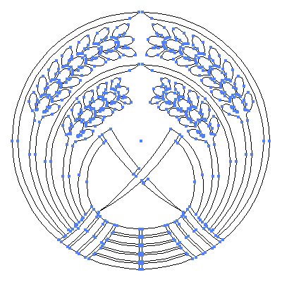 �Ɩ�u������v��̃x�N�^�[�t���[�f�ނ̃A�E�g���C���摜